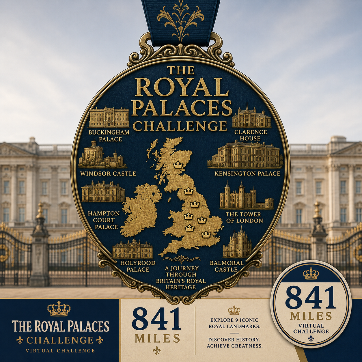 👑 The Royal Palaces Challenge 841 Miles