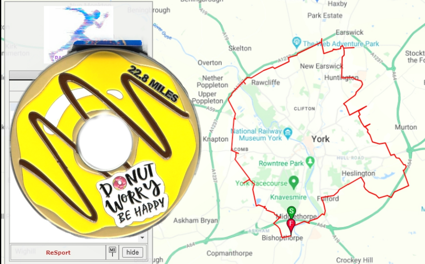 DO-NUT Worry, 22.8 mile challenge *live tracking map*