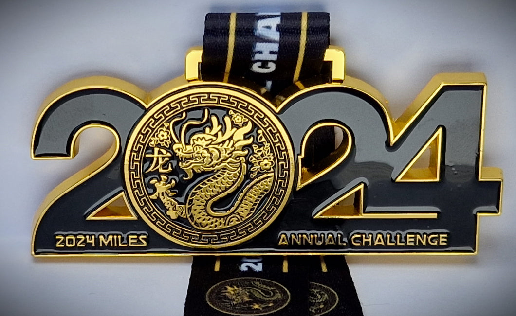 2024 Mile Annual Challenge * Full Tracking Map, Massive medal*