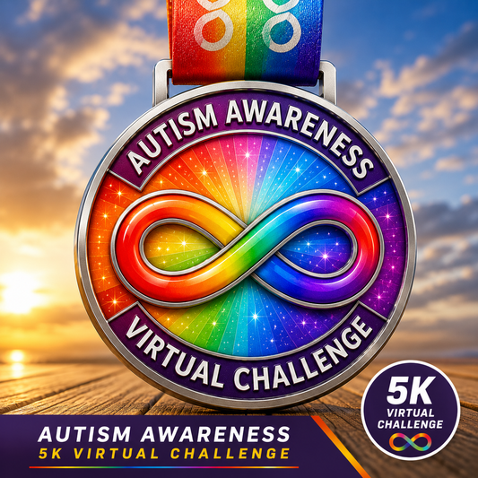 Autism Awareness 5K Virtual Challenge – Infinity Symbol Finisher Medal
