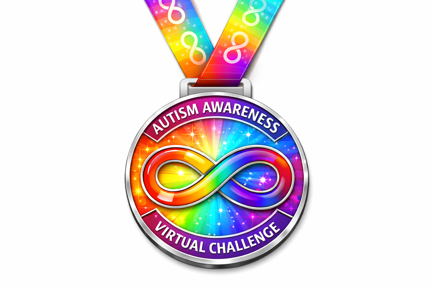 Autism Awareness 5K Virtual Challenge – Infinity Symbol Finisher Medal