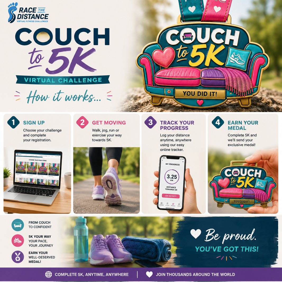 Race The Distance Virtual Running Events - Run, Medals, Raise Money