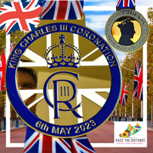 King Charles III Coronation challenge 2k, 5k, 10, half, marathon.